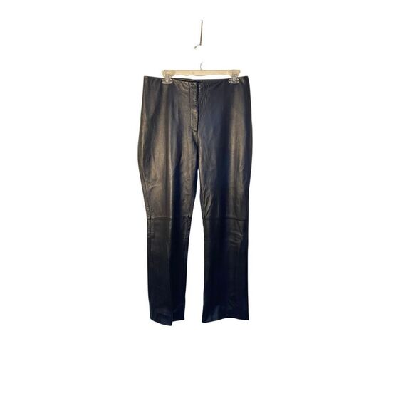 INC International Concepts Pants - INC international concepts, black 100% leather straight leg pants fully lined si